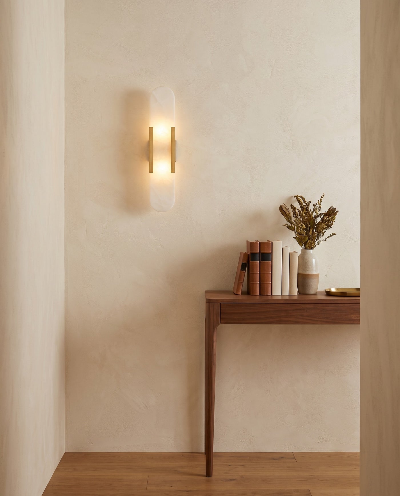 Celestine Alabaster Oblong Wall Sconce
