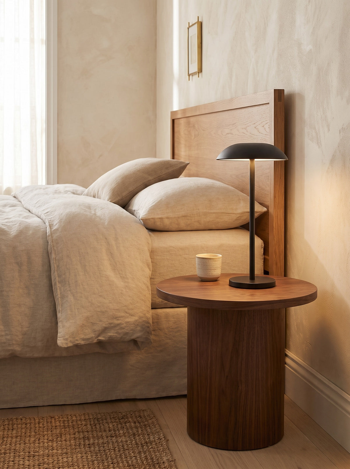 Sable Contemporary Minimal Rechargeable LED Table Lamp in a styled room