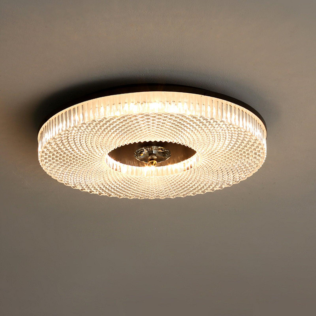 Ayla LED Flush Mount Ceiling Light in a styled room