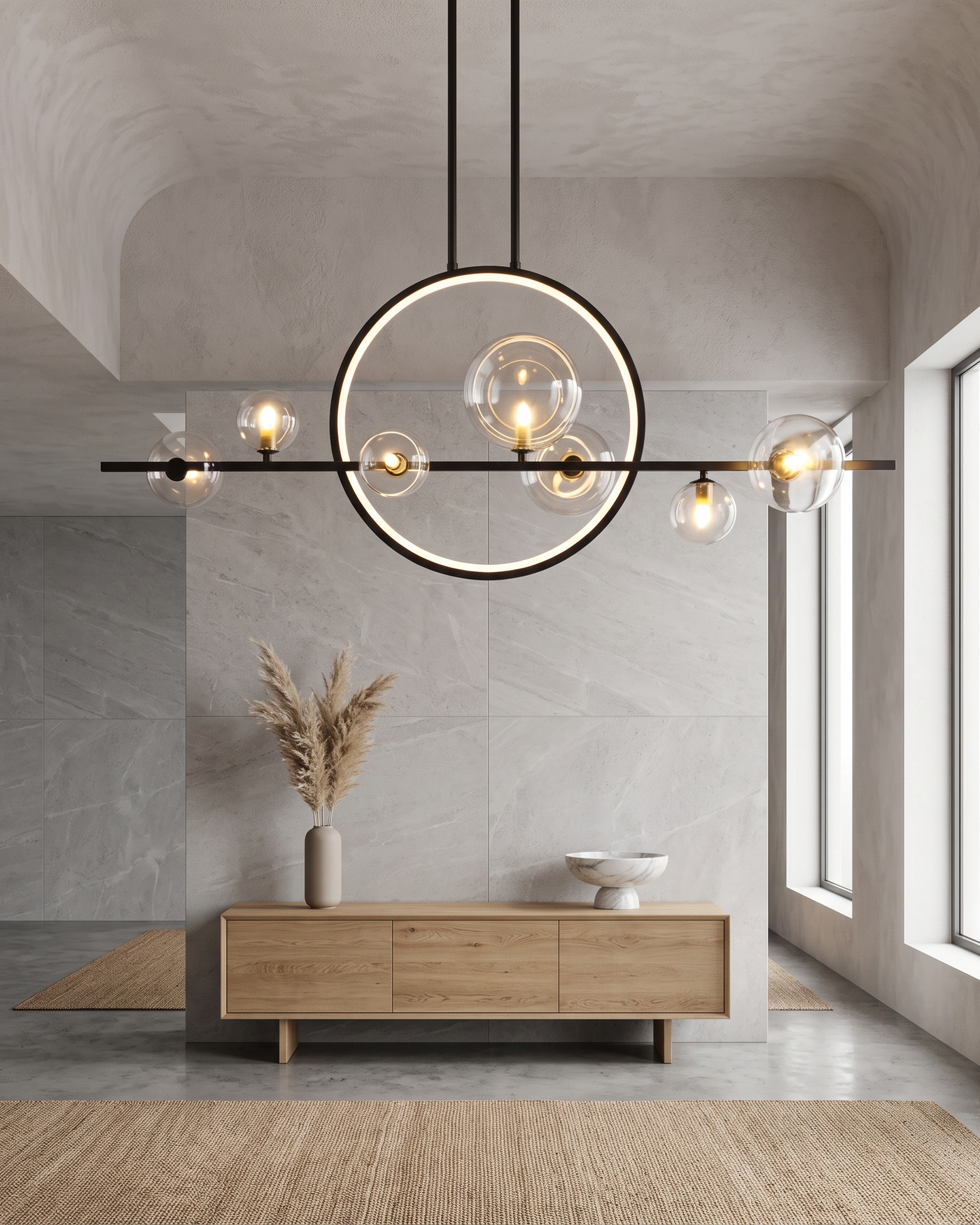Comvilo Noctelle Seven Light Glass Bubble Chandelier