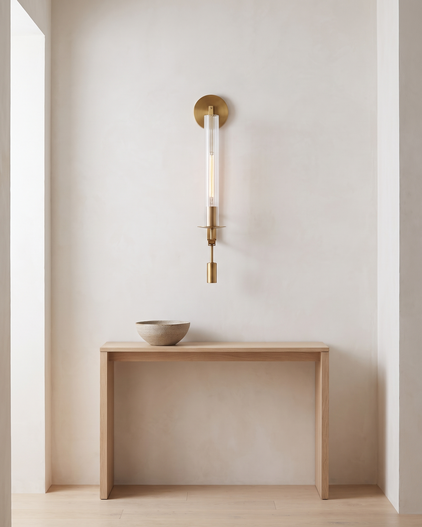 Valenne Ribbed Glass Wall Sconce