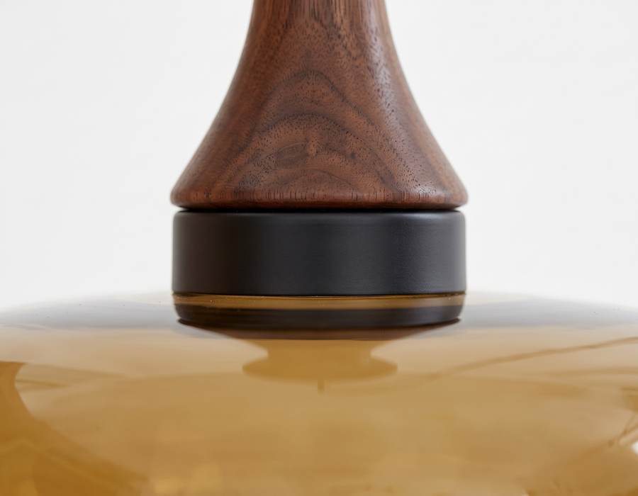 Orlena Antique Brown Glass Plug-In Pendant material detail