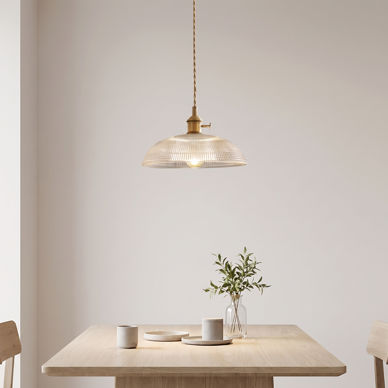 Ribbed Spiral Pendant Light