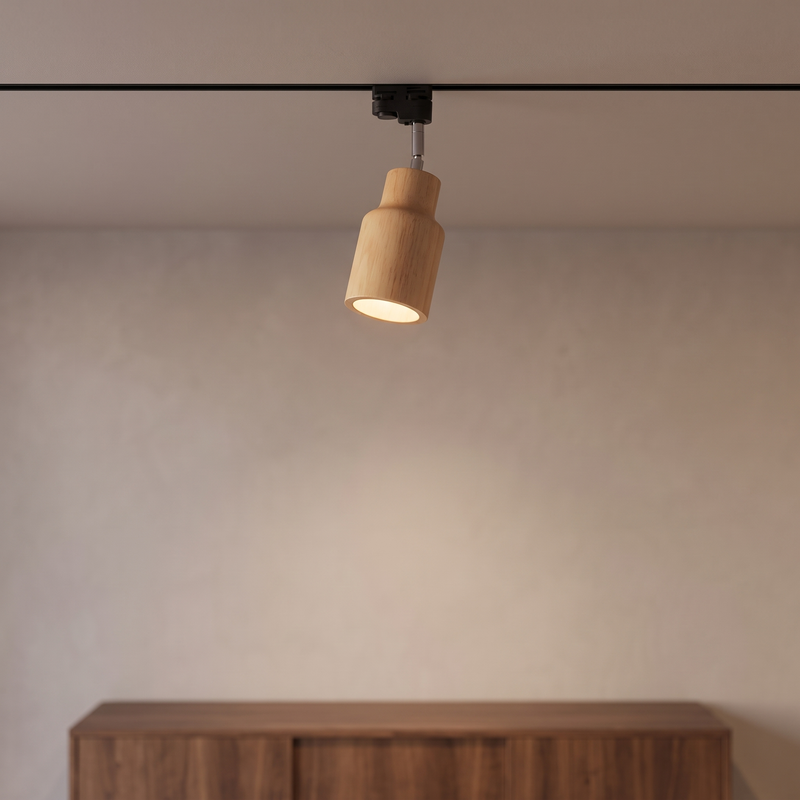 Wood Track Ceiling Lamp