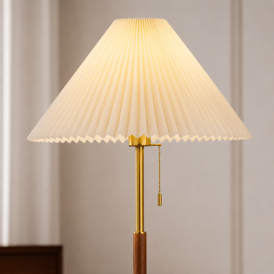 Maribel Vintage Pleated Floor Lamp material detail
