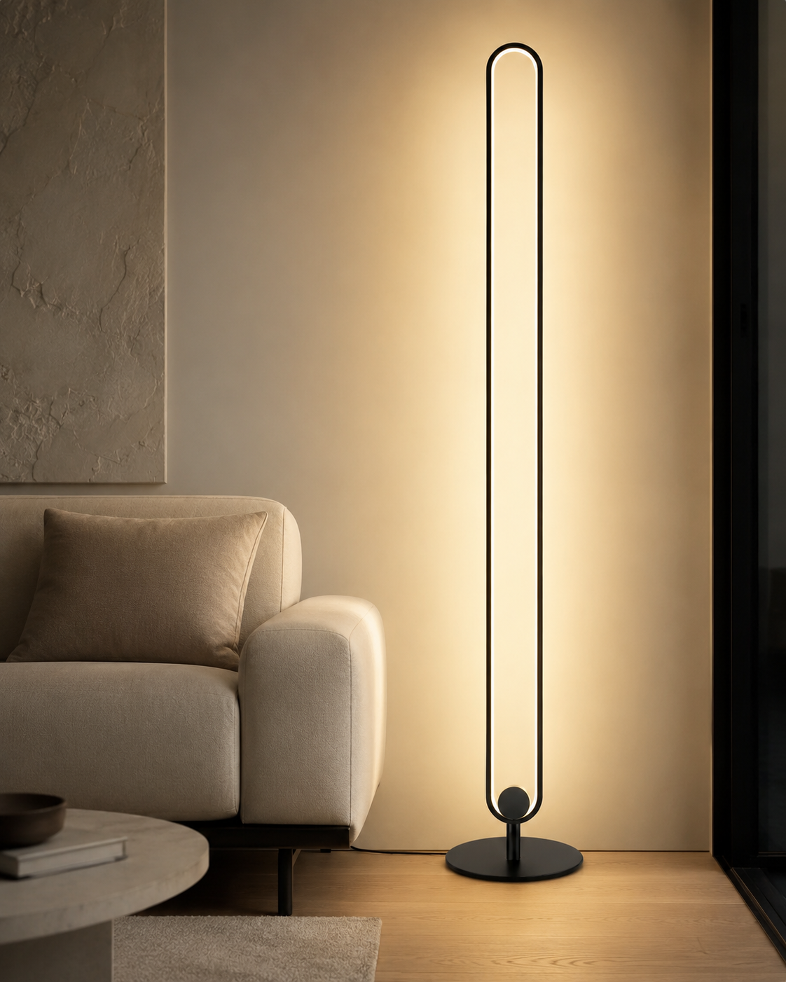 Haloform Modern Minimalist LED Standing Oval Floor Lamp