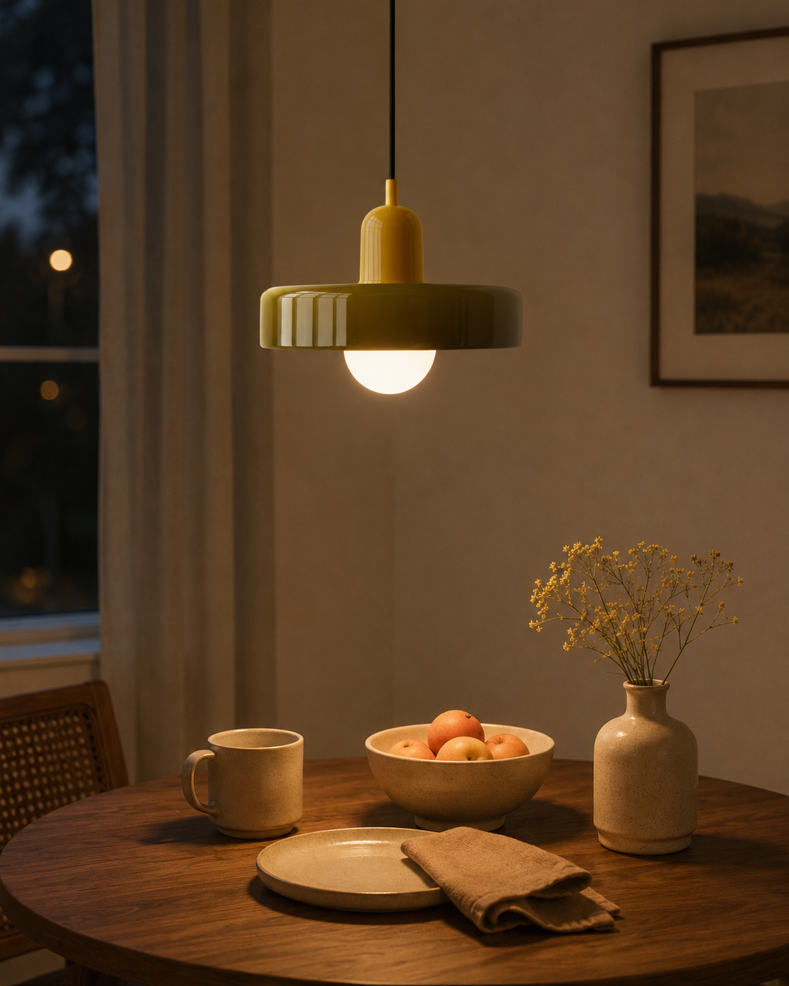 Liora Bauhaus Stained Glass Pendant Light
