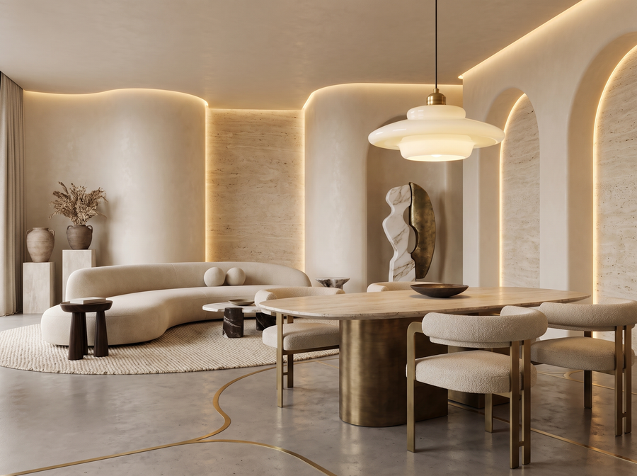 Elowen Mid Century Plug-in Milk White Glass Pendant Light — Sculptural Statement