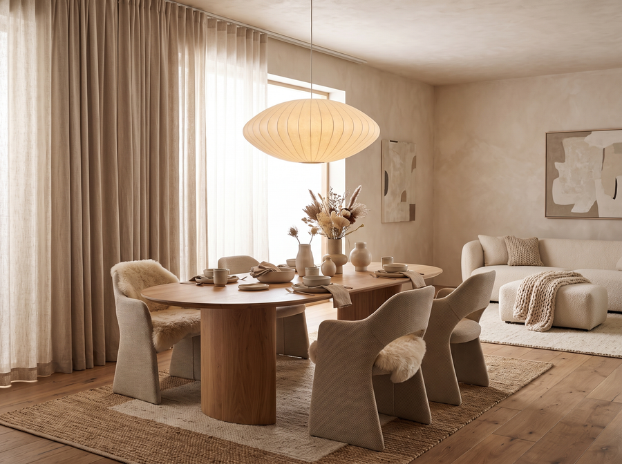 Cloudmere Minimalist White Bubble Hanging Pendant Light — Modern Warmth