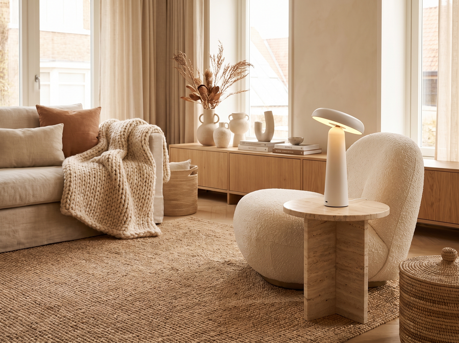 Nori Mushroom USB Rechargeable Table Lamp — Modern Warmth