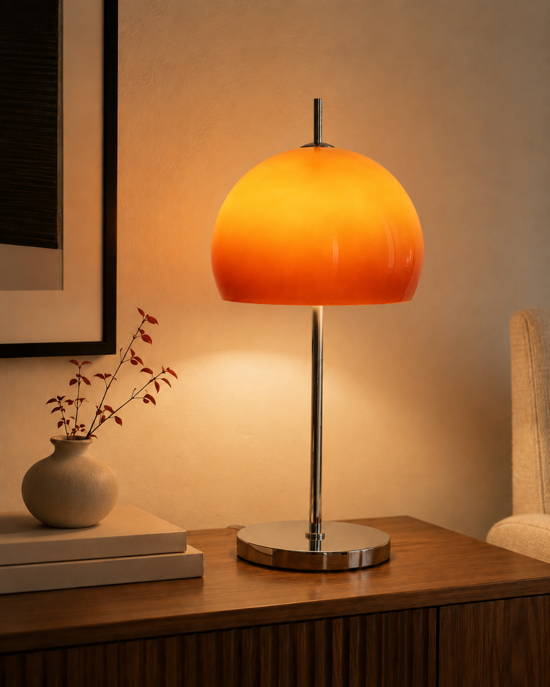 Aurelia Bauhaus Mushroom Retro Glass Table Lamp