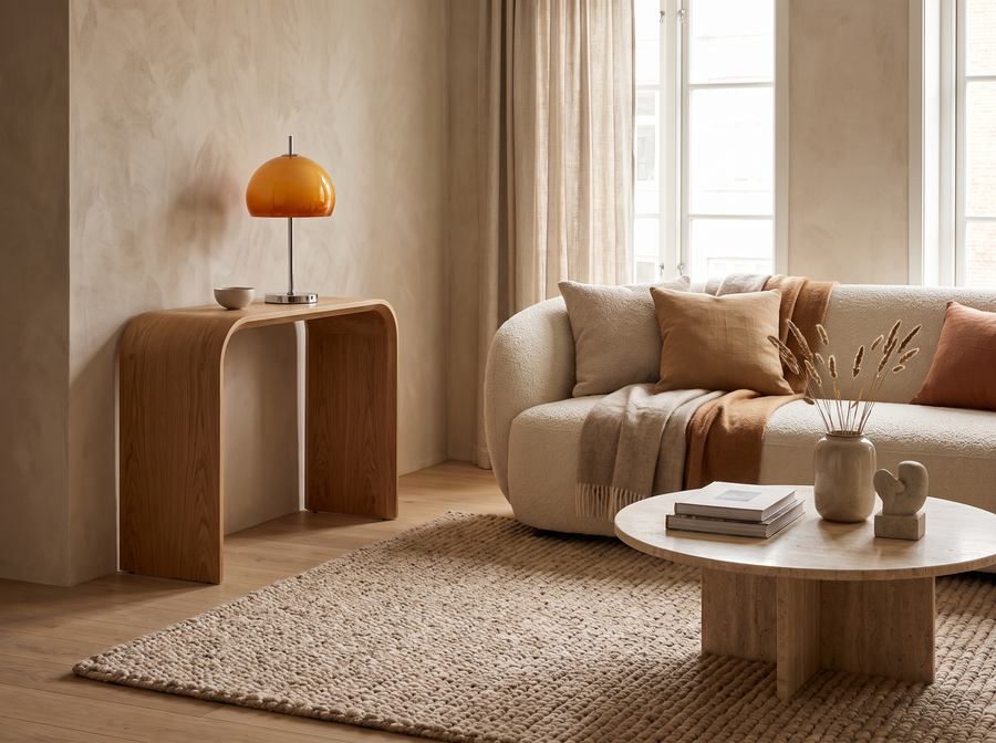 Aurelia Bauhaus Mushroom Retro Glass Table Lamp — Modern Warmth