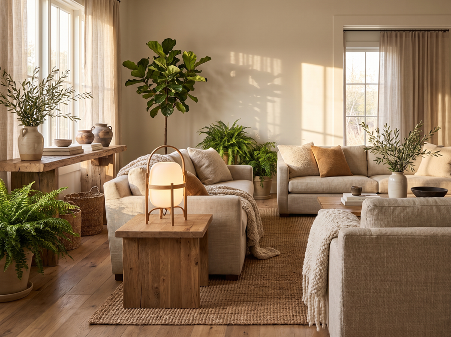 Linden Portable Lantern Glass Table Lamp — Organic Luxury