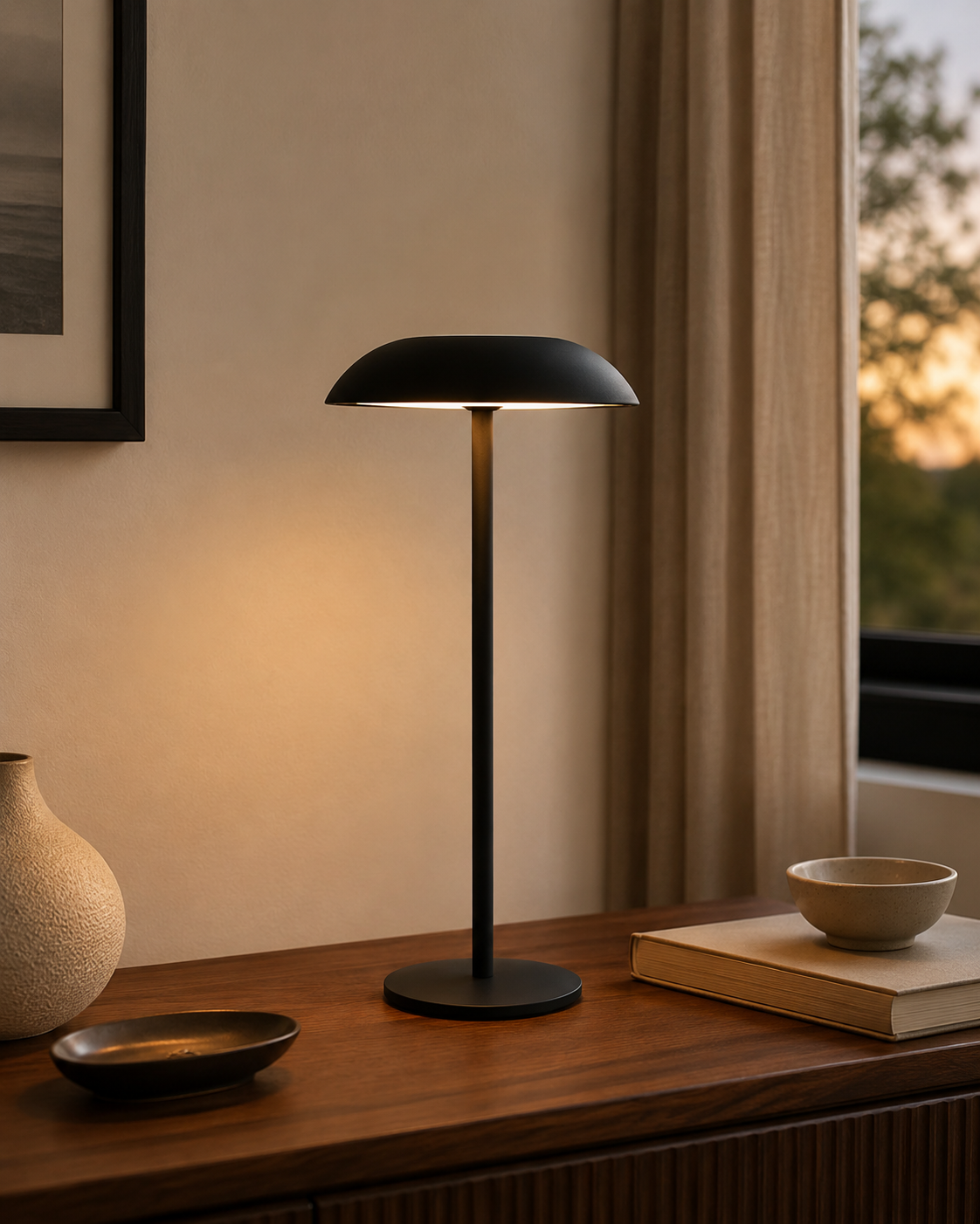 Sable Contemporary Minimal Rechargeable LED Table Lamp