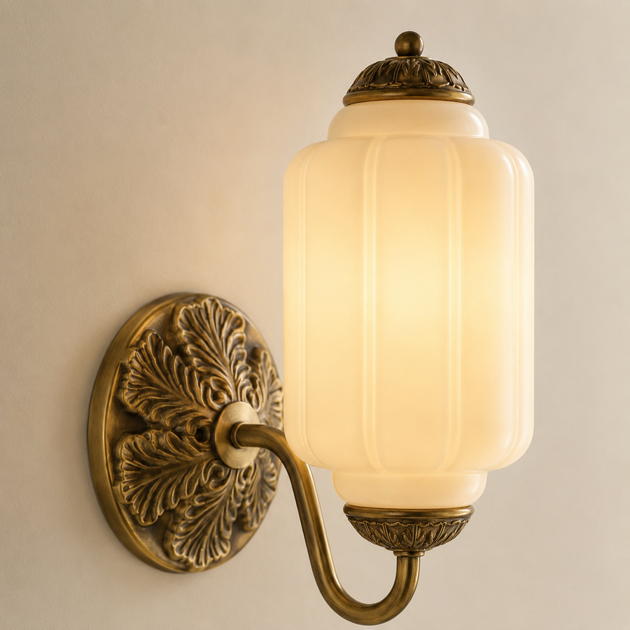 Bellemont Milk Glass Wall Sconce material detail