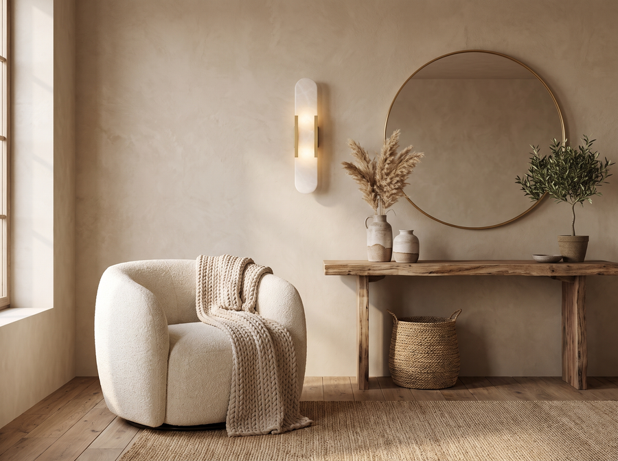 Celestine Alabaster Oblong Wall Sconce — Organic Luxury