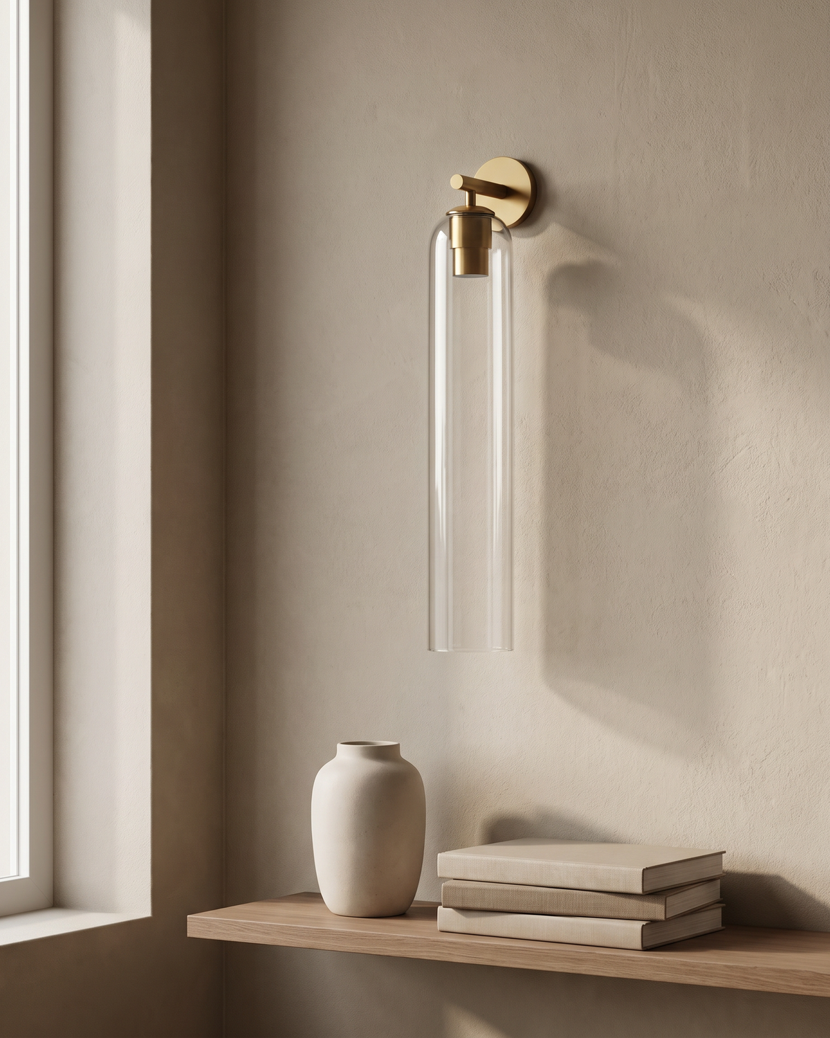 Aveline Art Glass Wall Sconce in a styled room