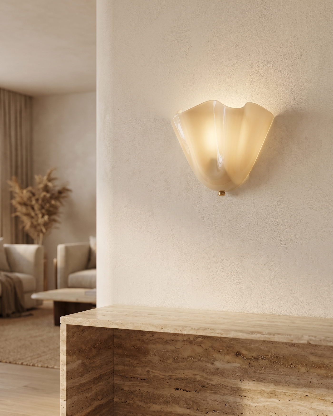 Vela Ribbed Glass Wall Lamp