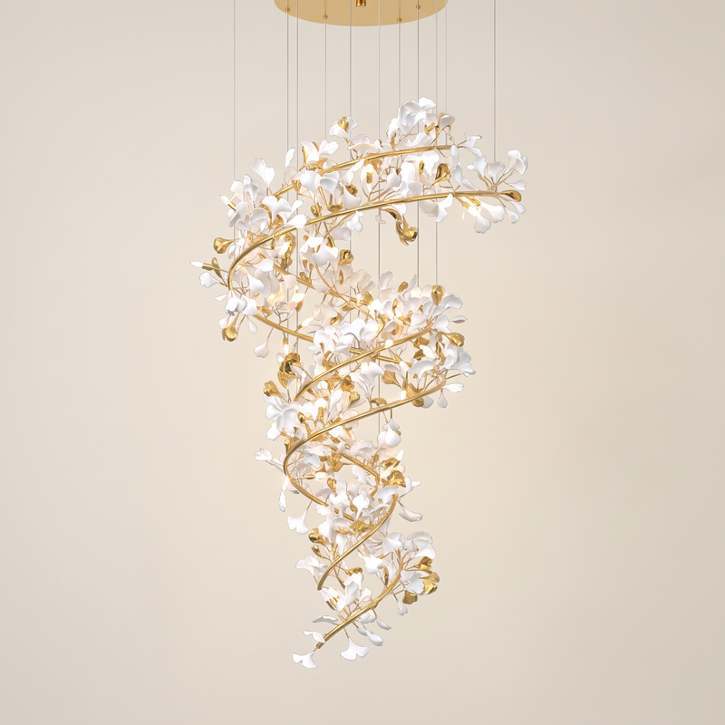Aldavine Spiral Leaf Chandelier