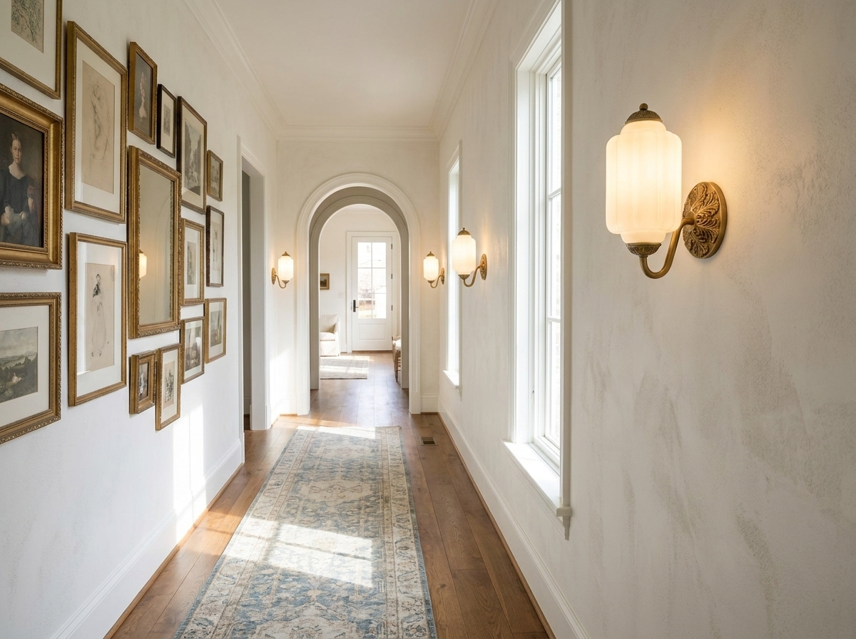 Bellemont Vintage Glass Wall Sconce in a styled room