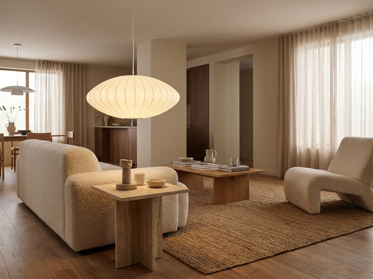 Cloudmere Minimalist White Bubble Hanging Pendant Light