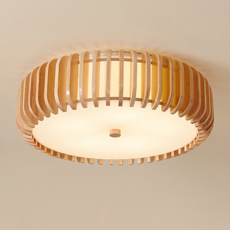 Finara Slatted Wood Ceiling Light
