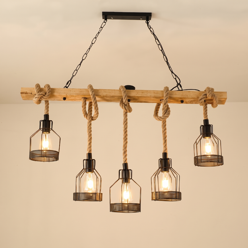 Ropelle Hemp Rope Beam Chandelier