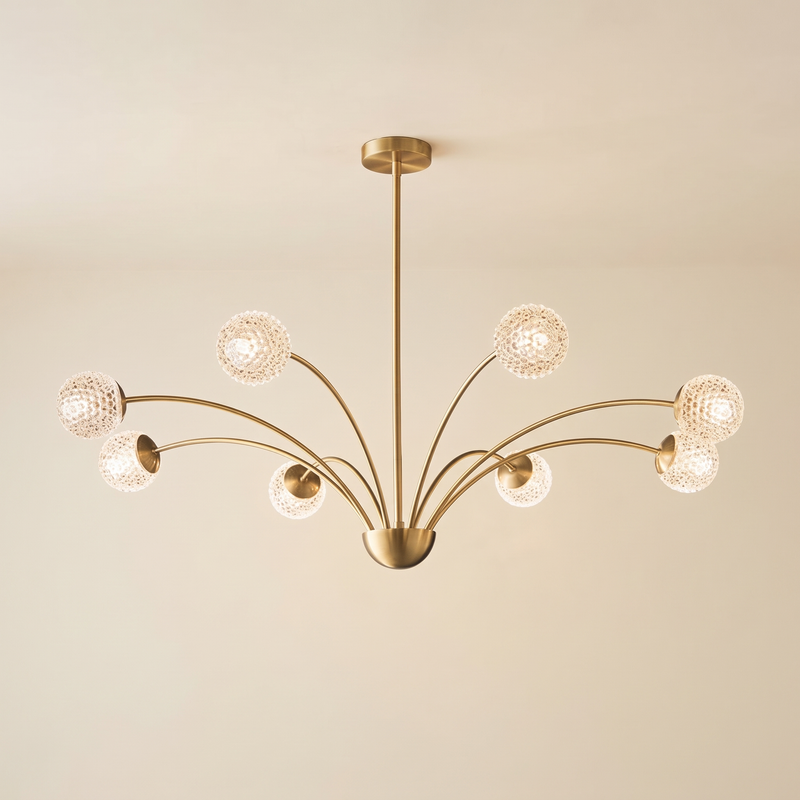 Sprigelle Brass Globe Chandelier
