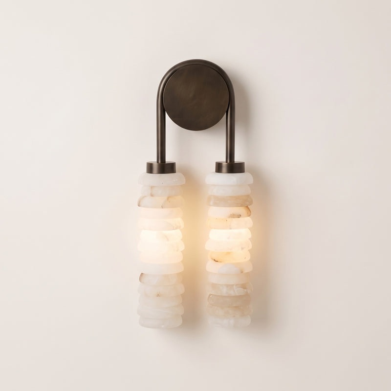 Calissa Ribbed Alabaster Sconce