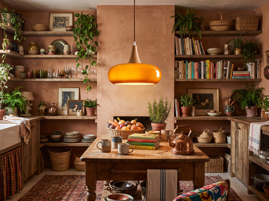 Solara Kitchen Island Glass Pendant Light — Cozy Maximalism