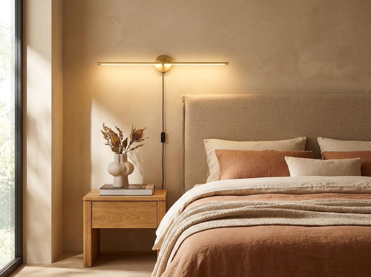 Elaris Linear Wall Light in a styled room