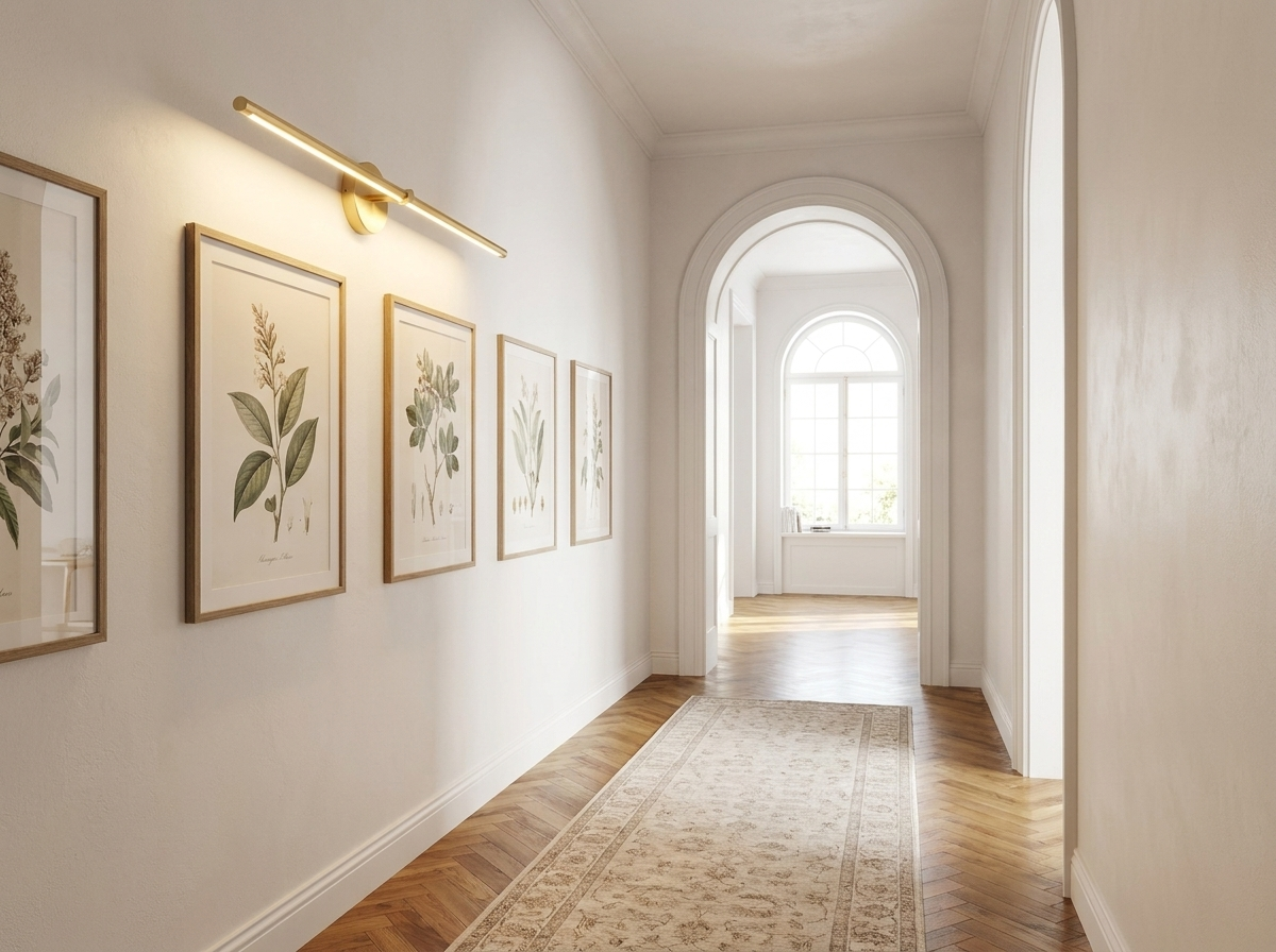 Elaris Linear Wall Light in a styled room