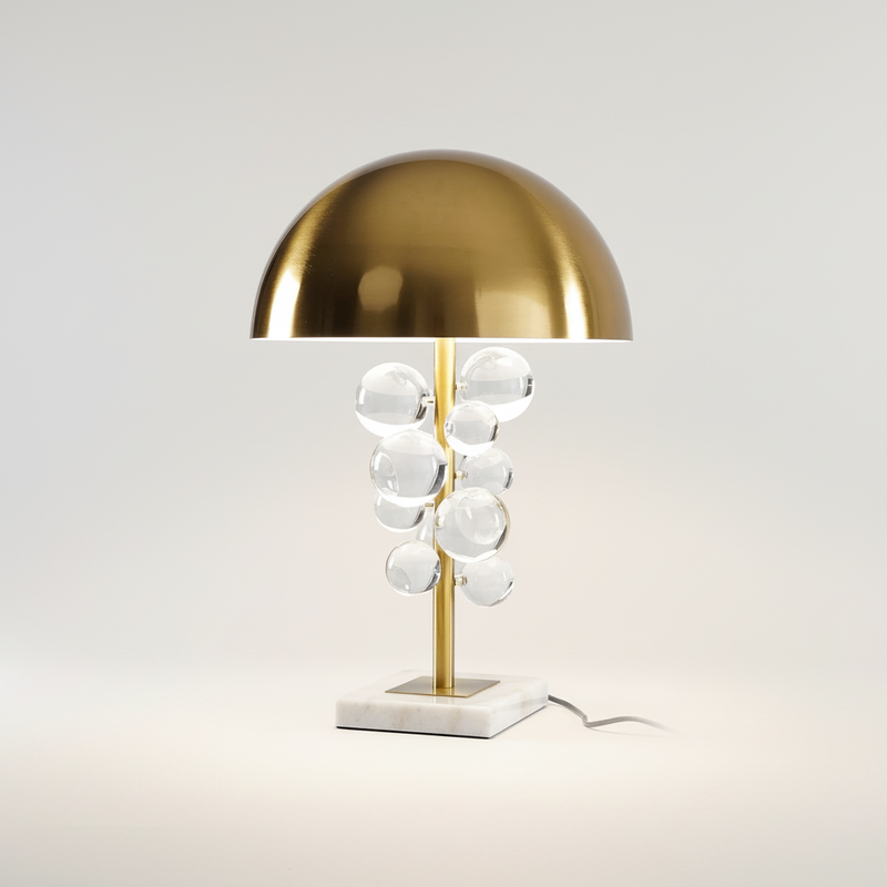 Esmerine Glass Sphere Marble Table Lamp