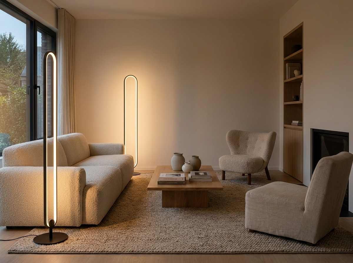 Haloform Modern Minimalist LED Standing Oval Floor Lamp