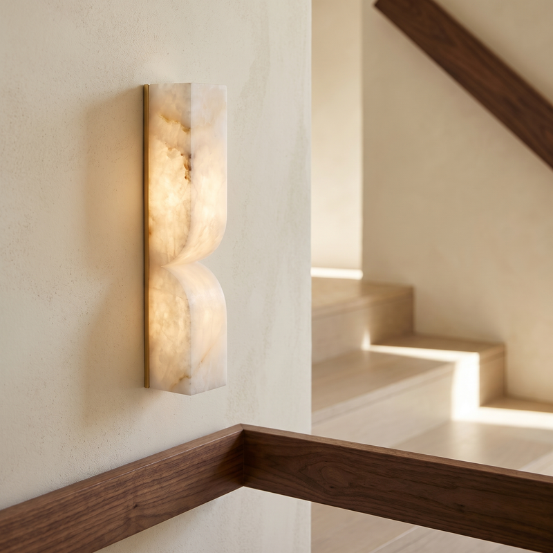 Caliste Alabaster Column Wall Sconce