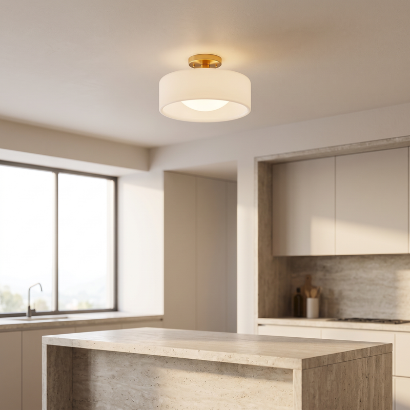 Aubrine Opal Glass Flush Mount Ceiling Light