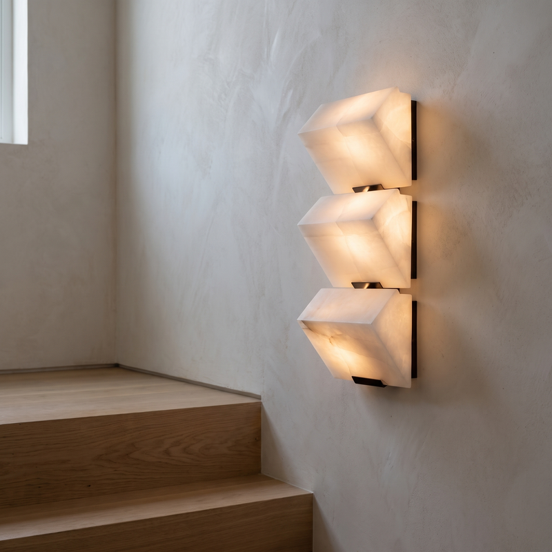 Quirelle Stepped Alabaster Wall Light