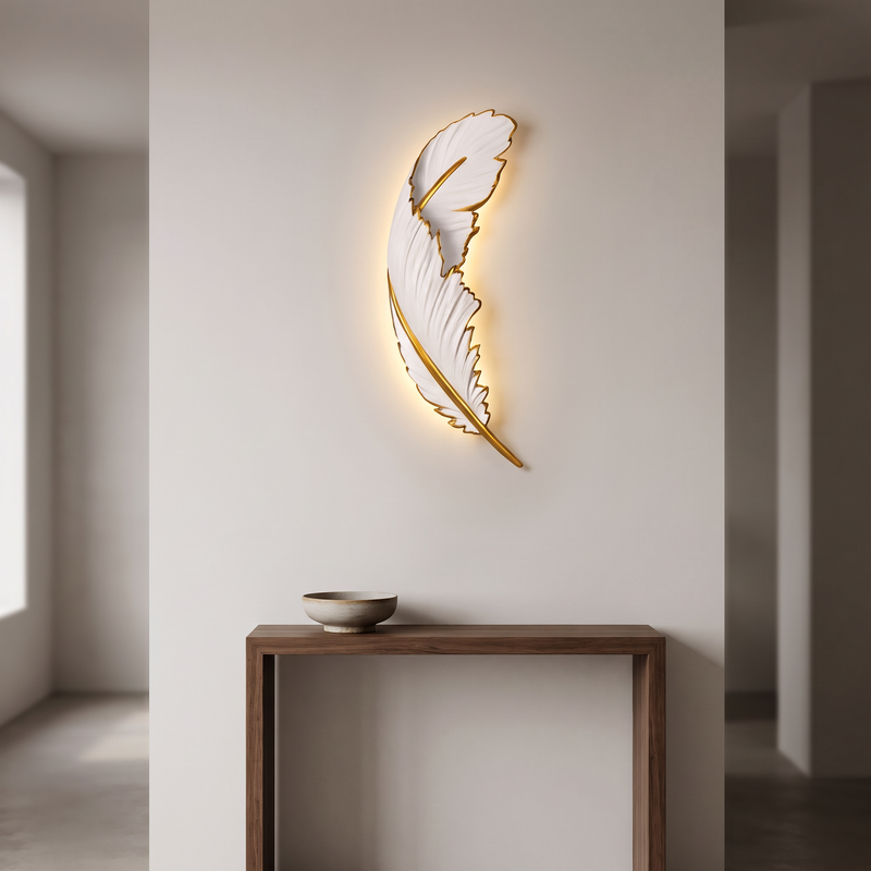 Vesperine Resin Feather LED Wall Light
