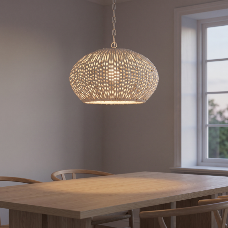 Florette Woven Rattan Pendant Light