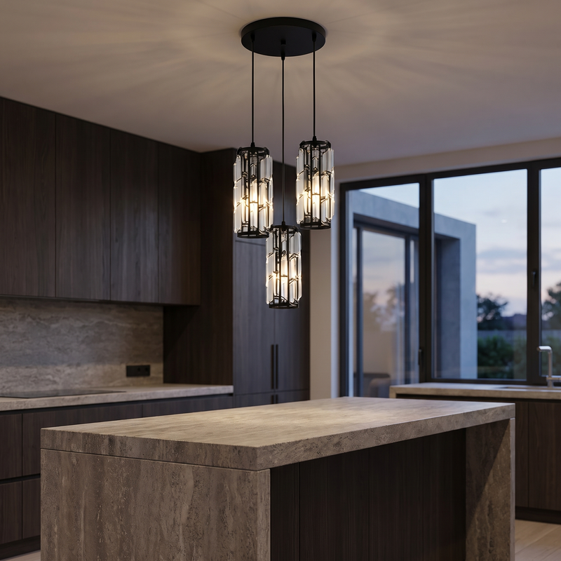 Rivenza Crystal Glass Pendant Light