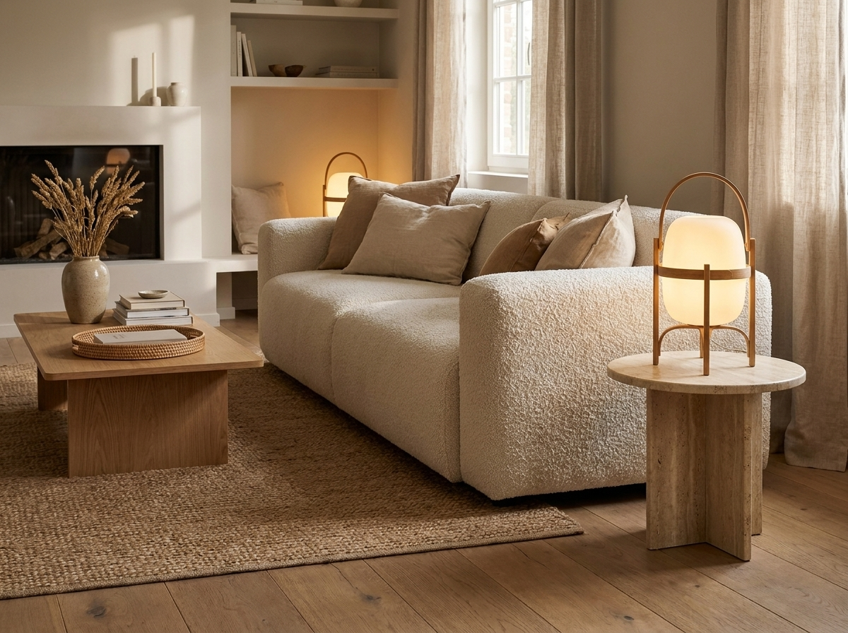 Linden Portable Lantern Glass Table Lamp