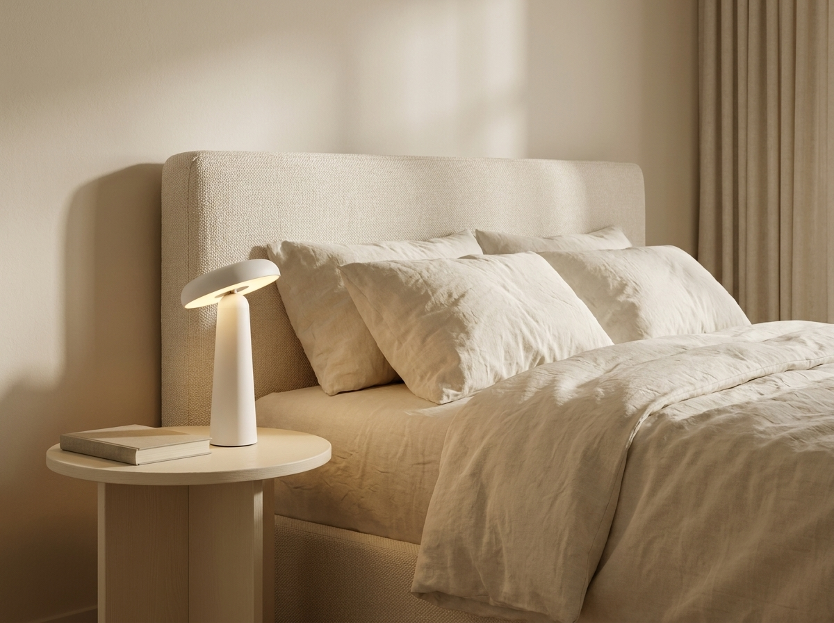 Nori Mushroom USB Rechargeable Table Lamp in a styled room