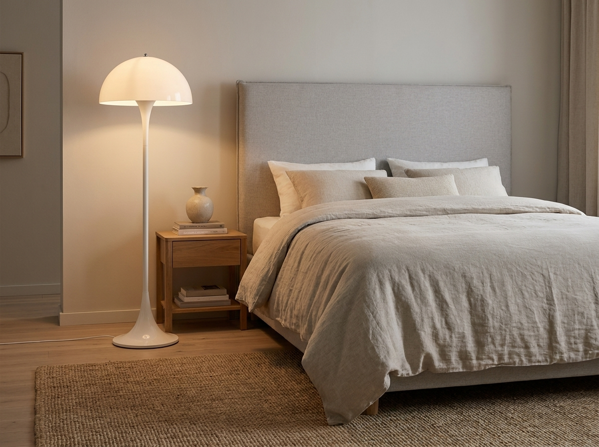 Orla Mushroom Floor Lamp Modern Dome Lamp in a styled room