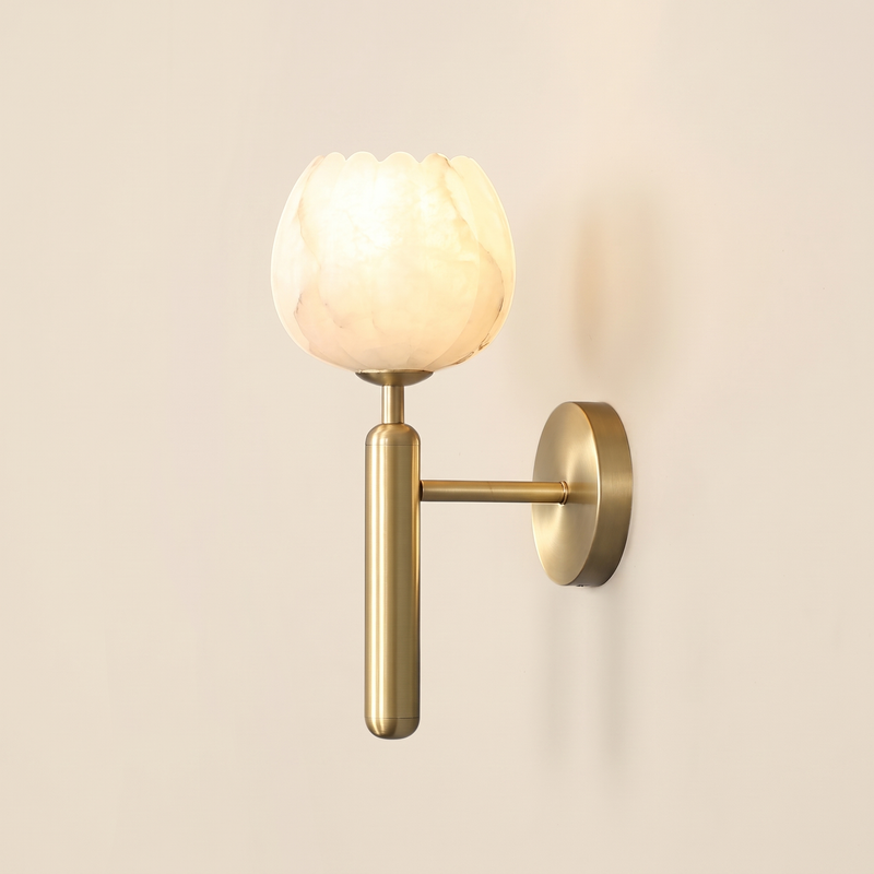 Selvine Alabaster Flower Wall Sconce