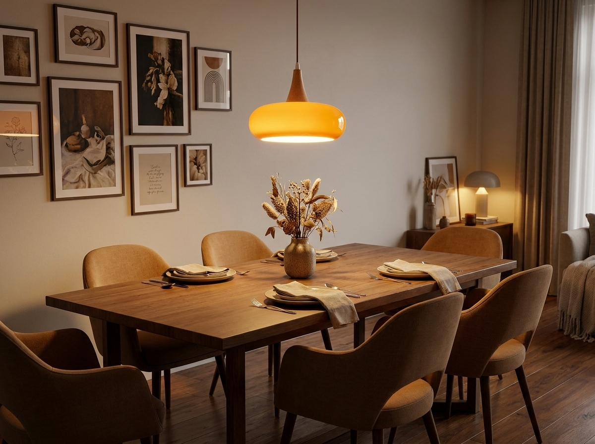 Solara Kitchen Island Glass Pendant Light in a styled room