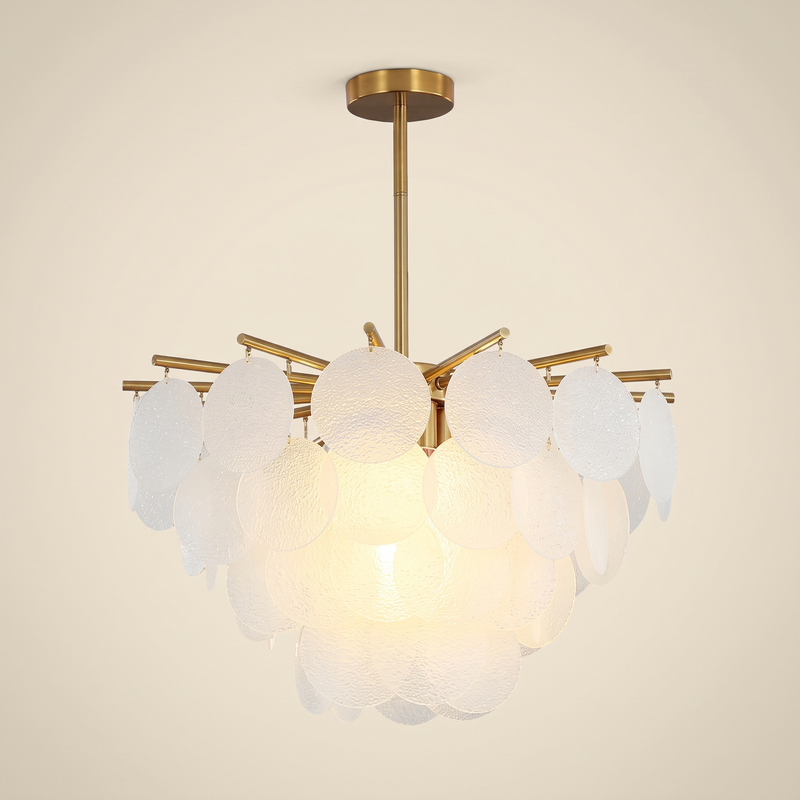 Zelvane Tiered Textured Glass Chandelier