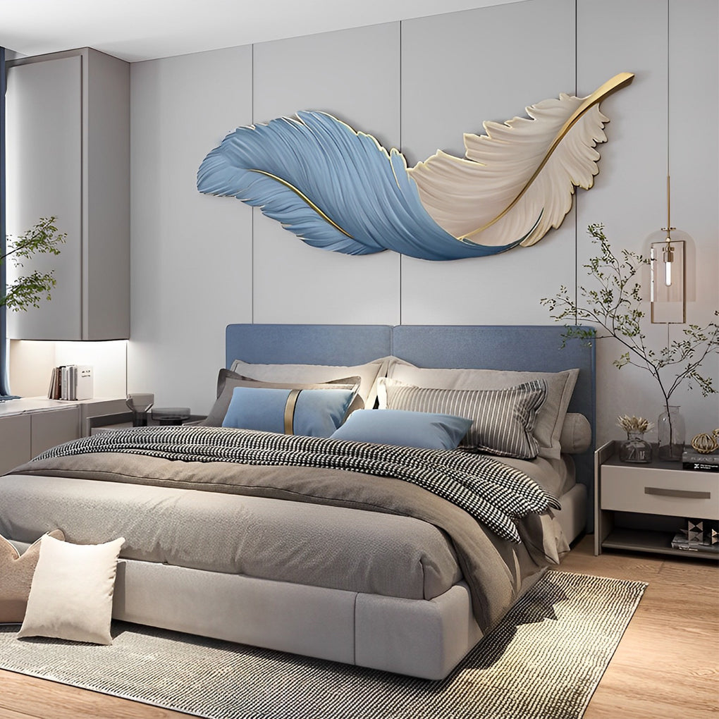 Feather Art Deco LED Wall Lamp in a styled room