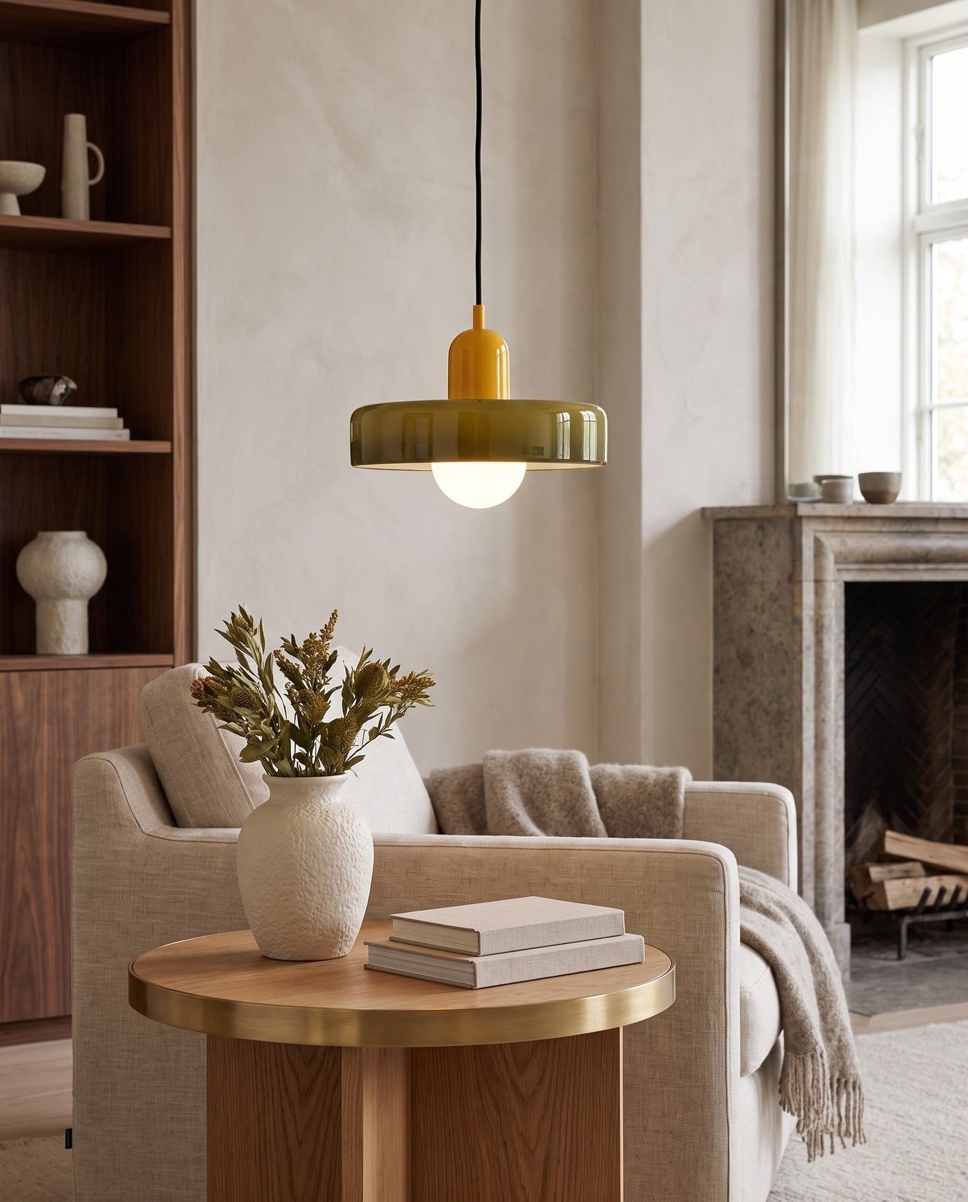 Liora Bauhaus Stained Glass Pendant Light
