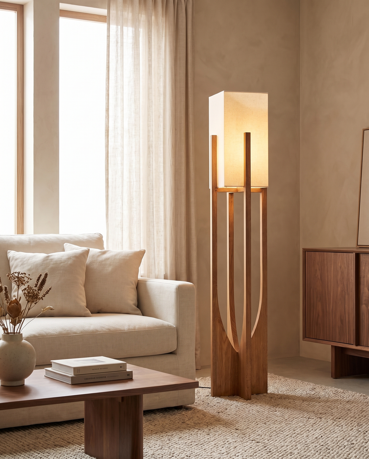 Cedarline Fairbanks Floor Lamp in a styled room