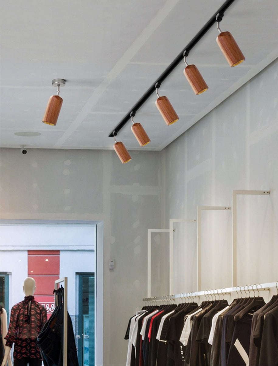 Wood Track Ceiling Lamp